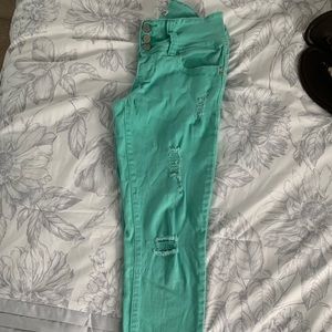 What a butt size 3 teal and coral pants